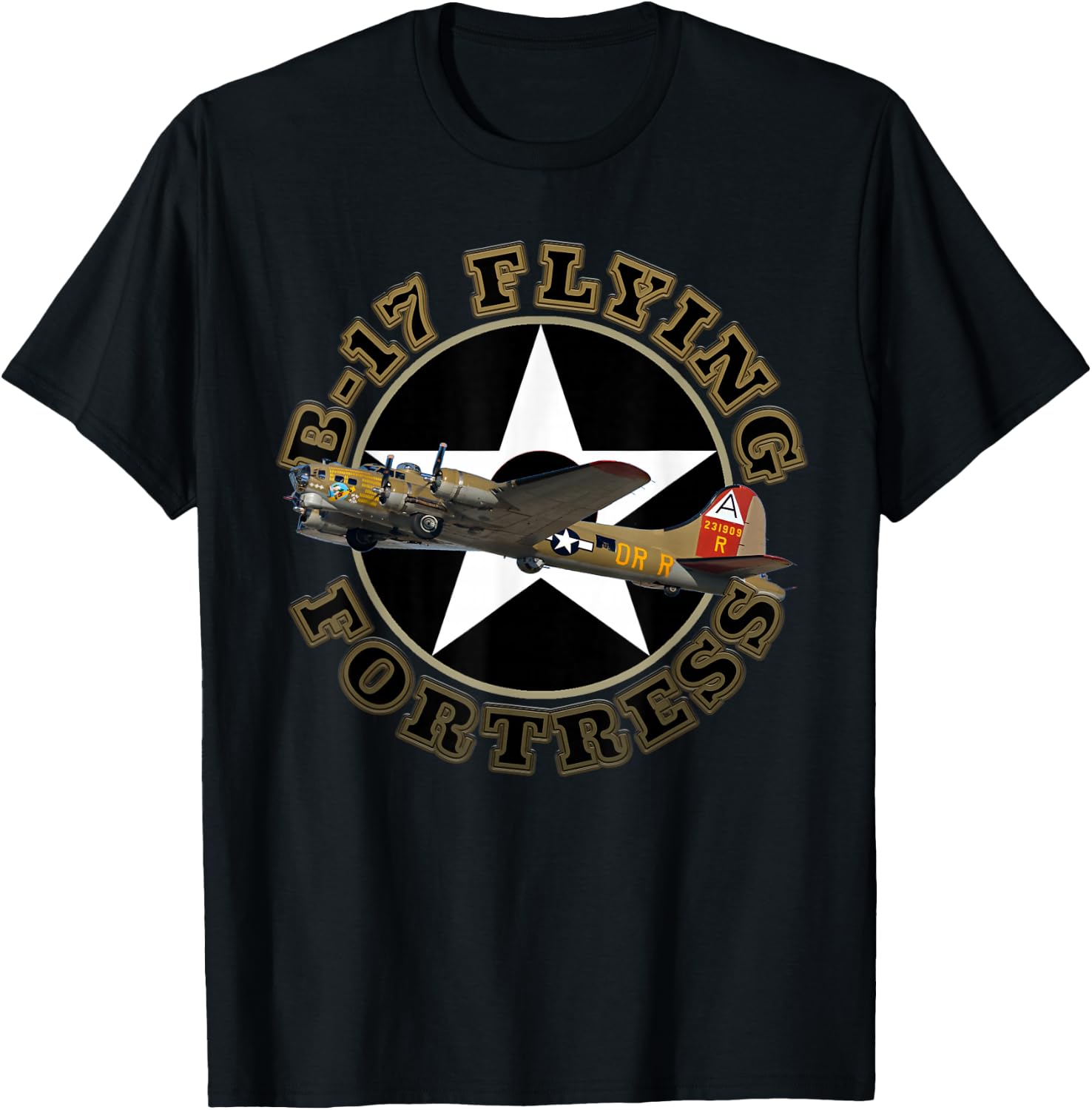 B-17 Flying Fortress Heavy Bomber Air Shows Plane Spotting T-Shirt - T-Shirt | Black