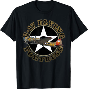 B-17 Flying Fortress Heavy Bomber Air Shows Plane Spotting T-Shirt - T-Shirt | Black