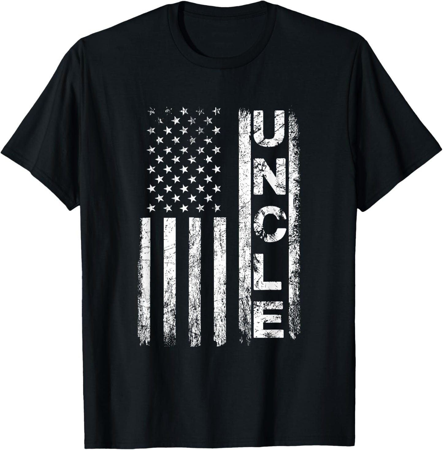 Uncle Vintage American Flag Father's Day 4th of July Uncle T-Shirt - T-Shirt | Black