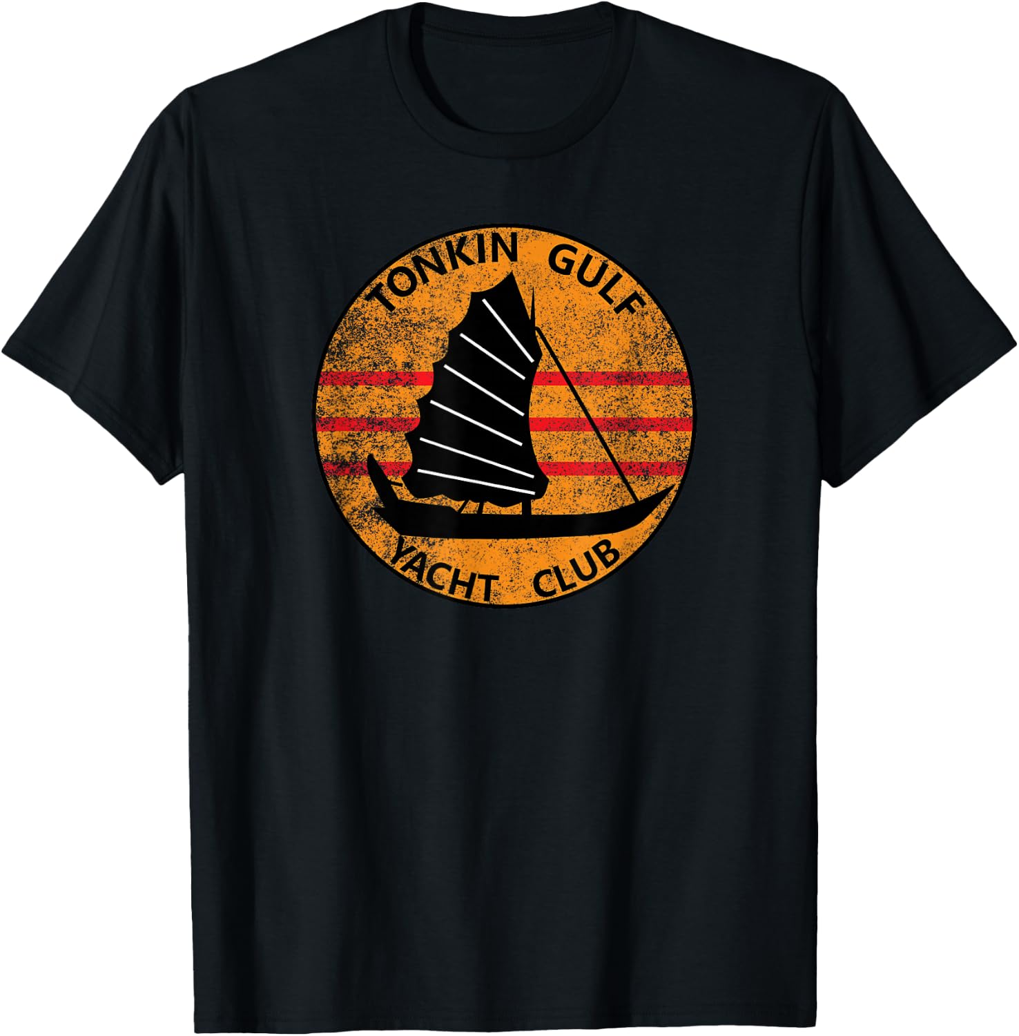 Tonkin Gulf Yacht Club 7th Fleet Vietnam Veteran Patch T-Shirt - T-Shirt | Black