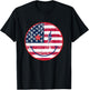 American Flag Happy Face July 4th Patriot USA T-Shirt - T-Shirt | Black