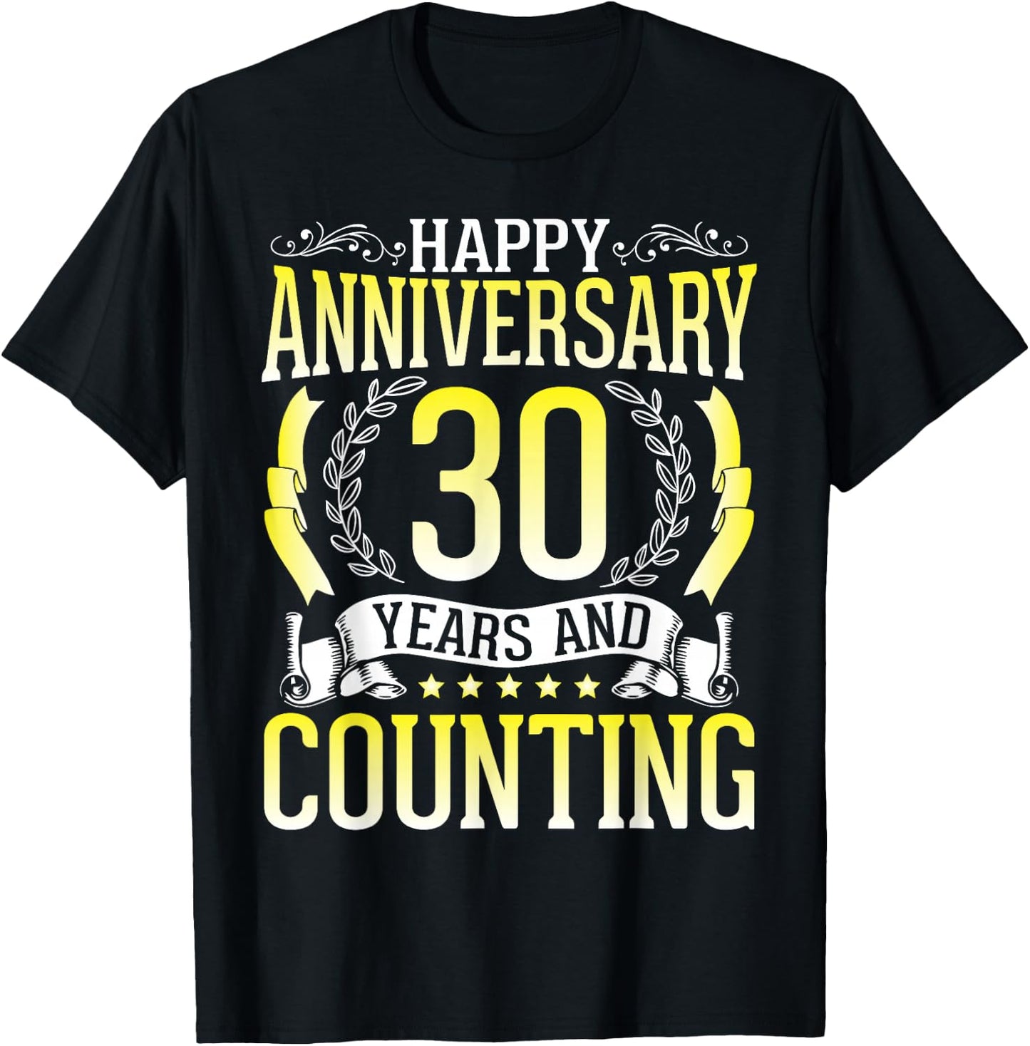 30th Anniversary Congratulations Married Husband Wife T-Shirt - T-Shirt | Black