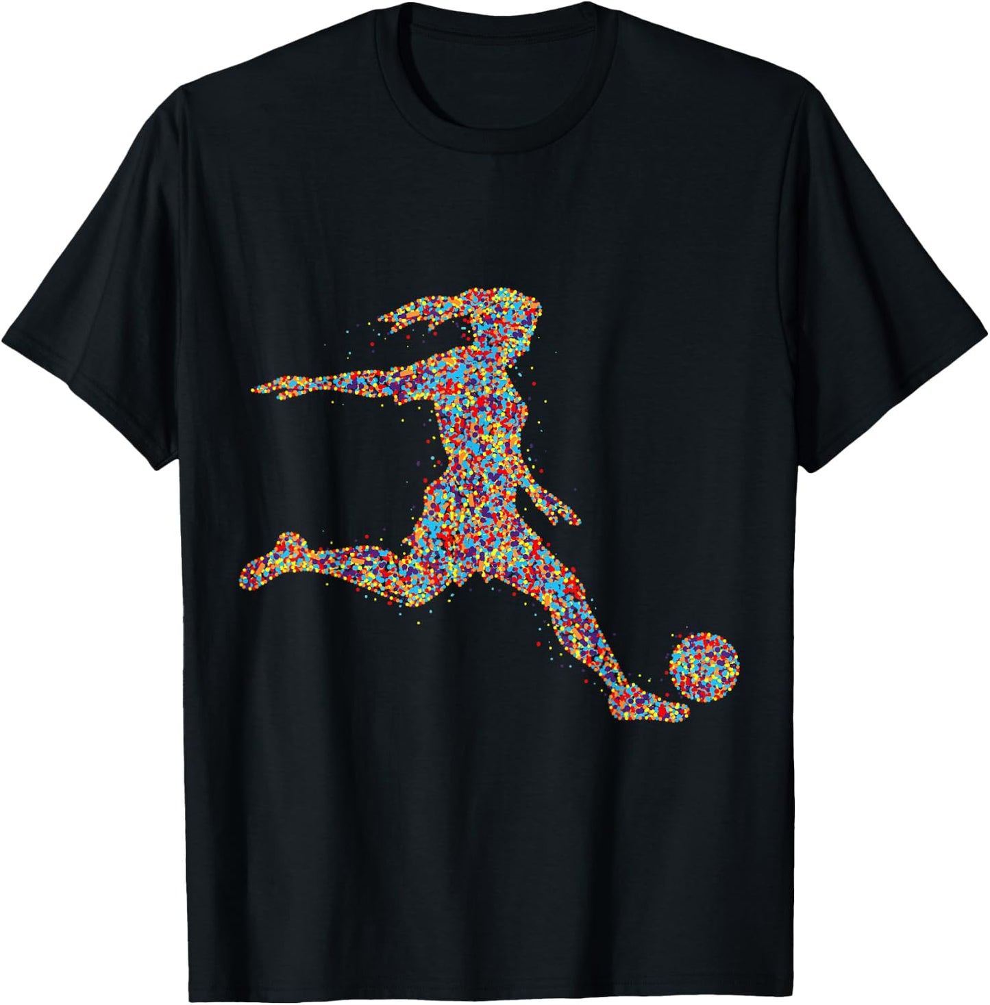 Soccer Women Girl Player T-Shirt - T-Shirt | Black