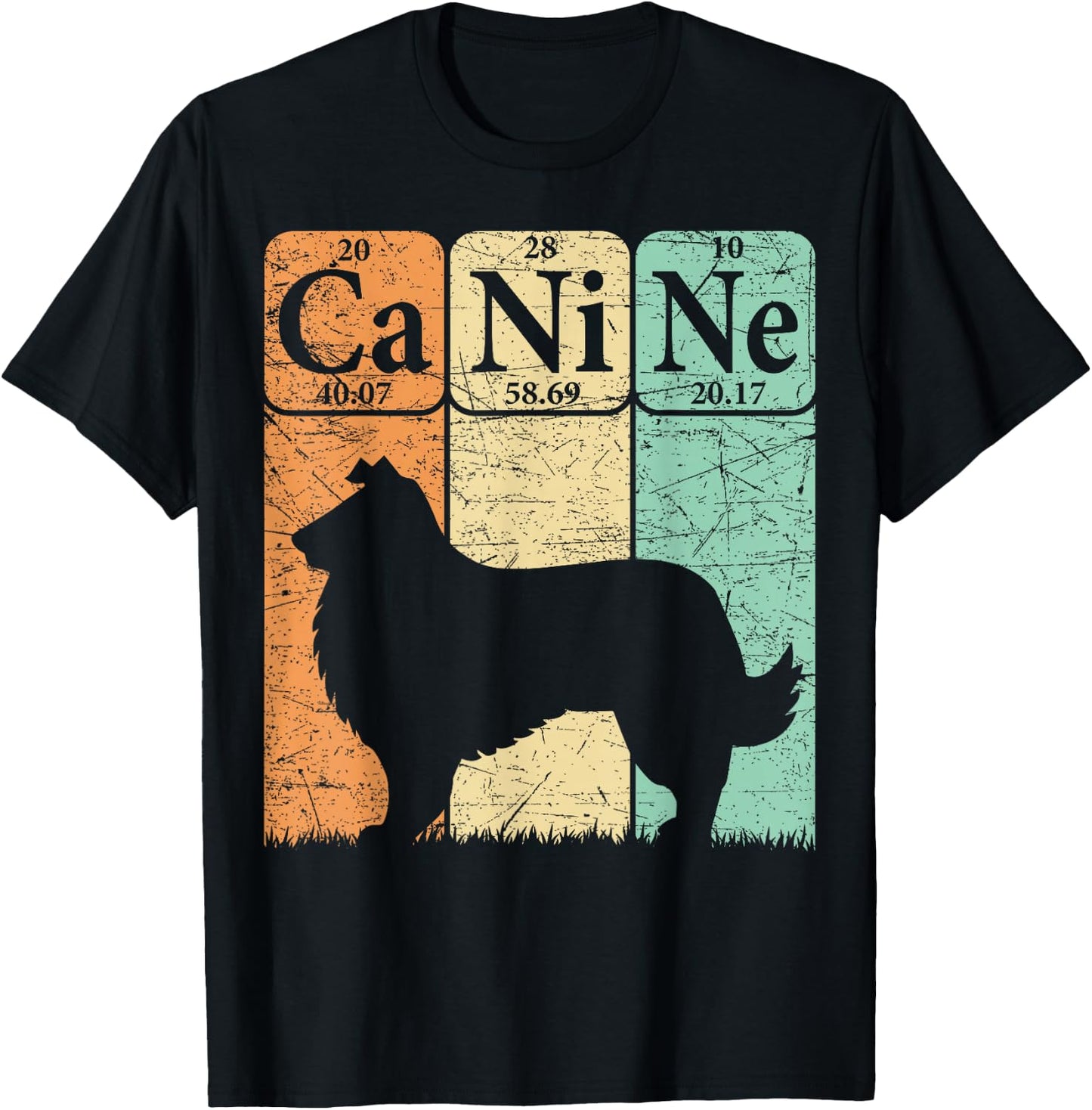 Rough Collie Periodic Table Elements Rough Collie Dog Lover T-Shirt - T-Shirt | Black