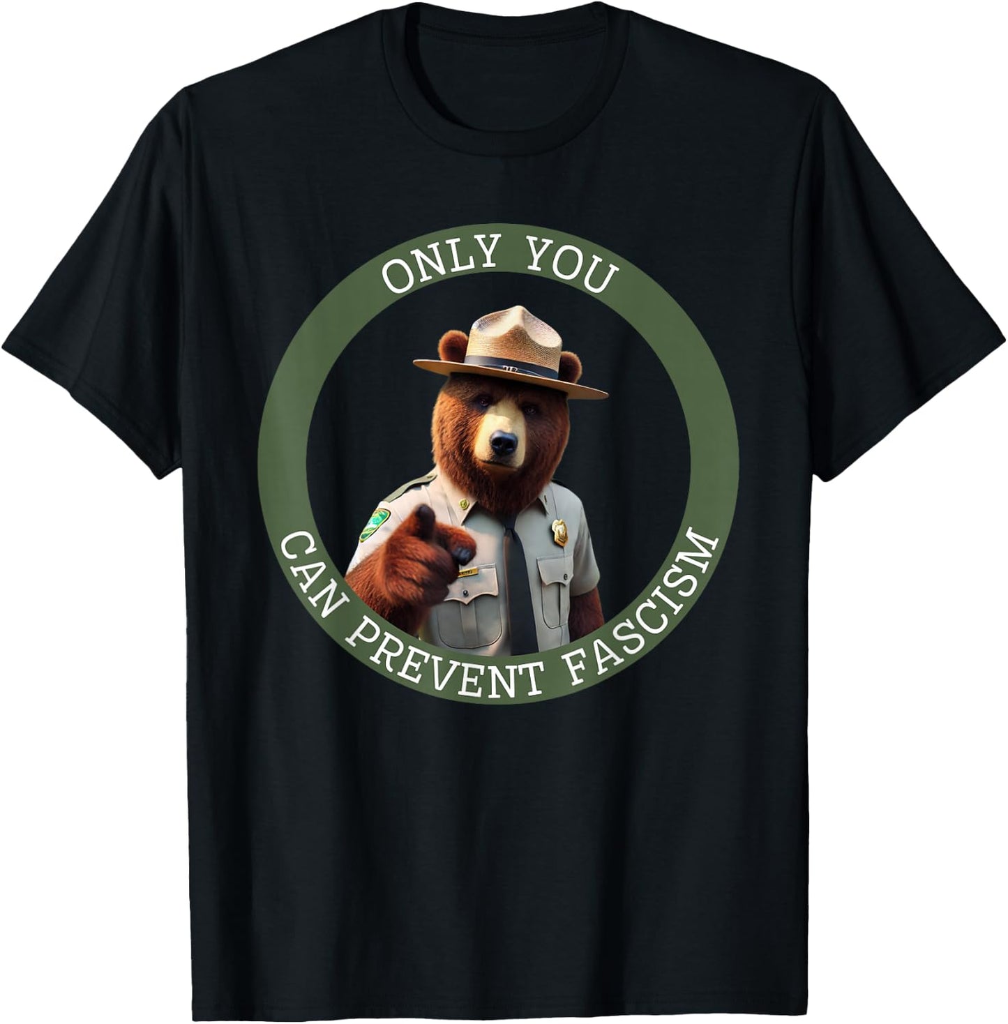 Only you can prevent fascism T-Shirt - T-Shirt | Black
