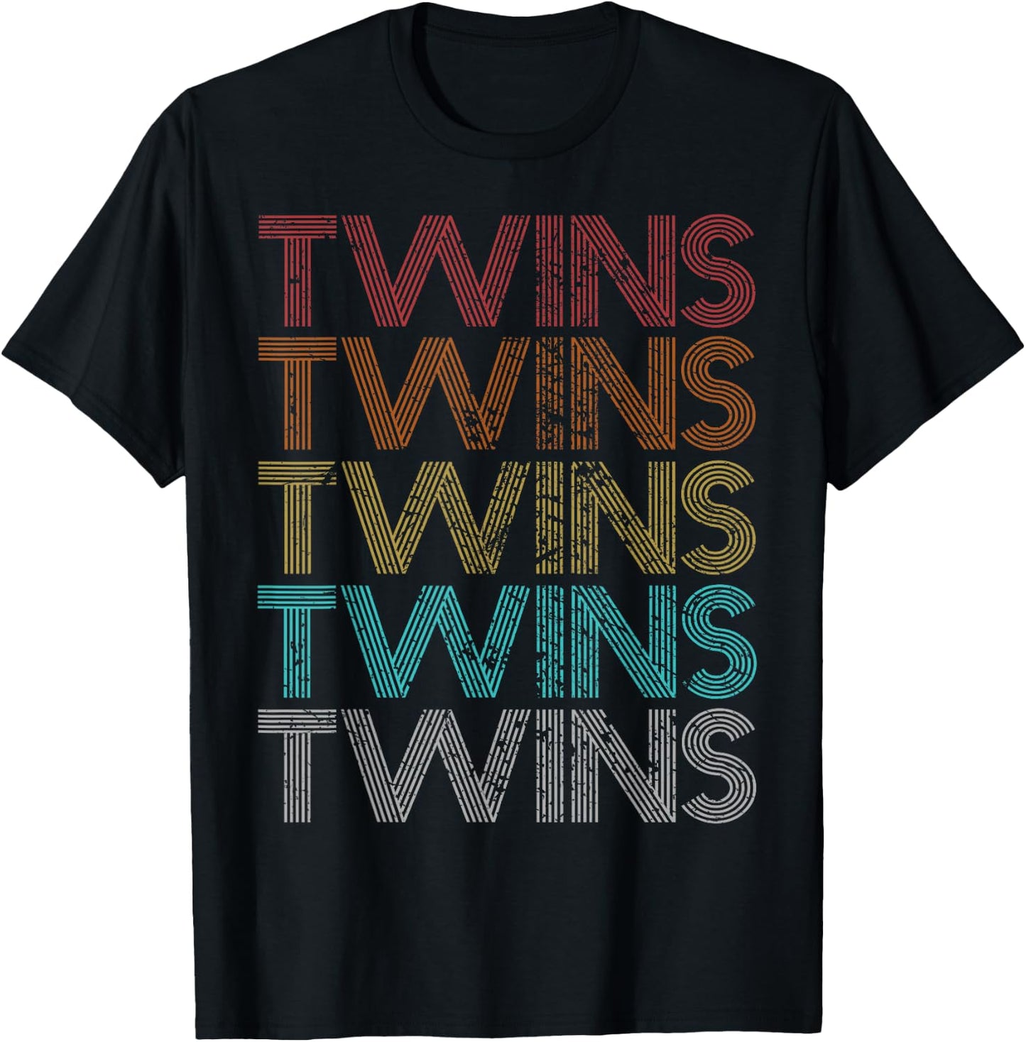 Retro Vintage Twins T-Shirt - T-Shirt | Black