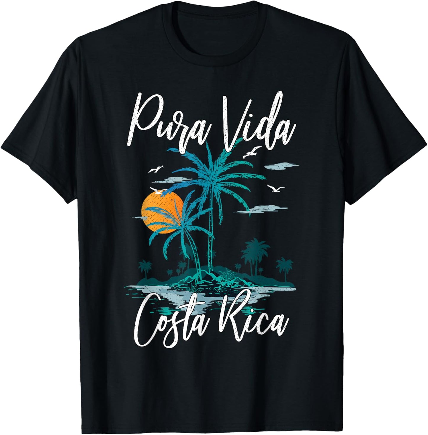 Vintage Family Vacation Costa Rica Pura Vida Beach T-Shirt - T-Shirt | Black