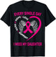 Miss My Daughter Pink Ribbon Wings Breast Cancer Awareness T-Shirt - T-Shirt | Black