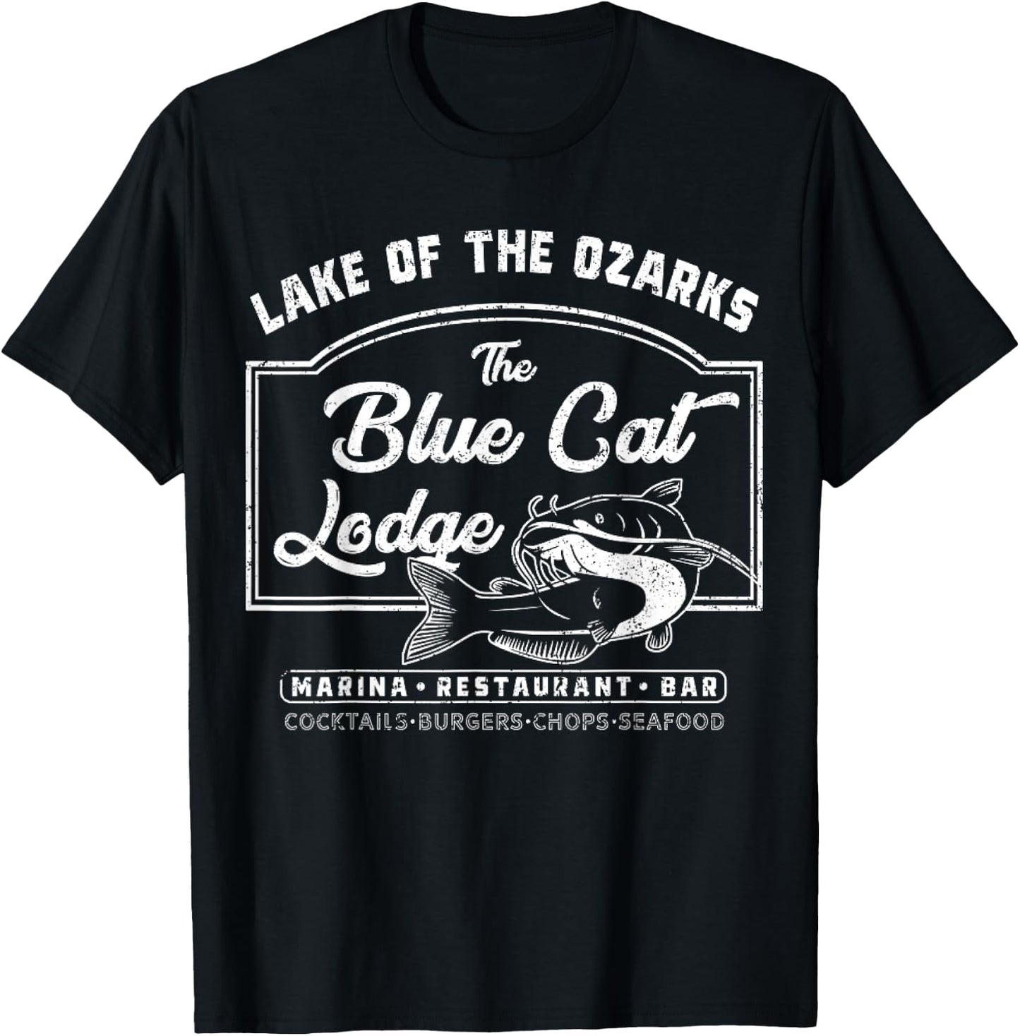 Vintage The Blue Cat Lodge Lake of The Ozarks T-Shirt - T-Shirt | Black
