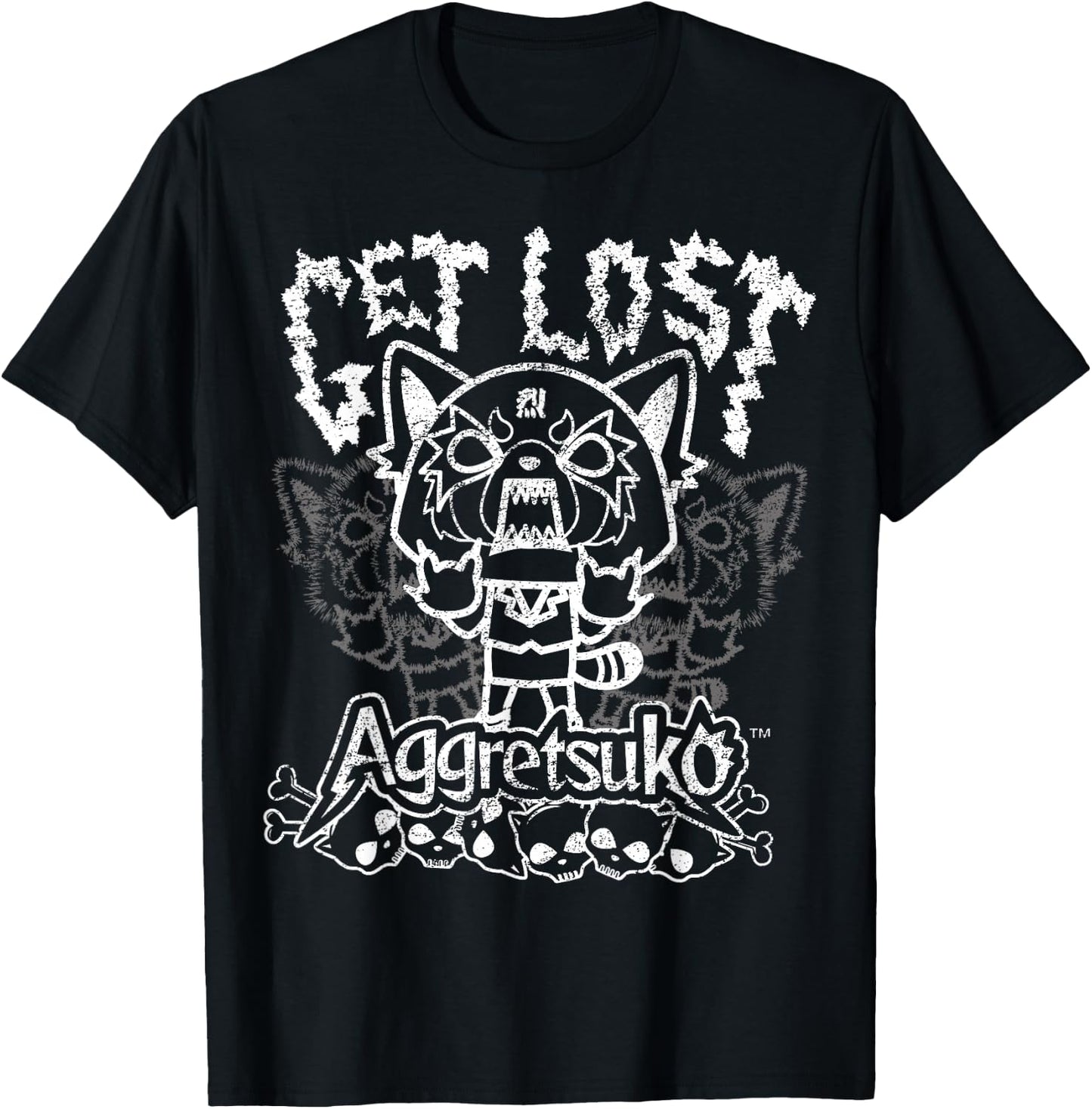 Aggretsuko "Get Lost" Rage Shirt T-Shirt - T-Shirt | Black