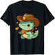 Cute Dino Sheriff Costume Cowboy Western Rodeo Dino Dinosaur T-Shirt - T-Shirt | Black