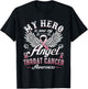 My Hero Is Now My Angel Throat Cancer Awareness T-Shirt - T-Shirt | Black