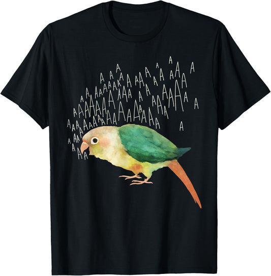 Screaming Turquoise Pineapple Green Cheek Conure T-Shirt - T-Shirt | Black