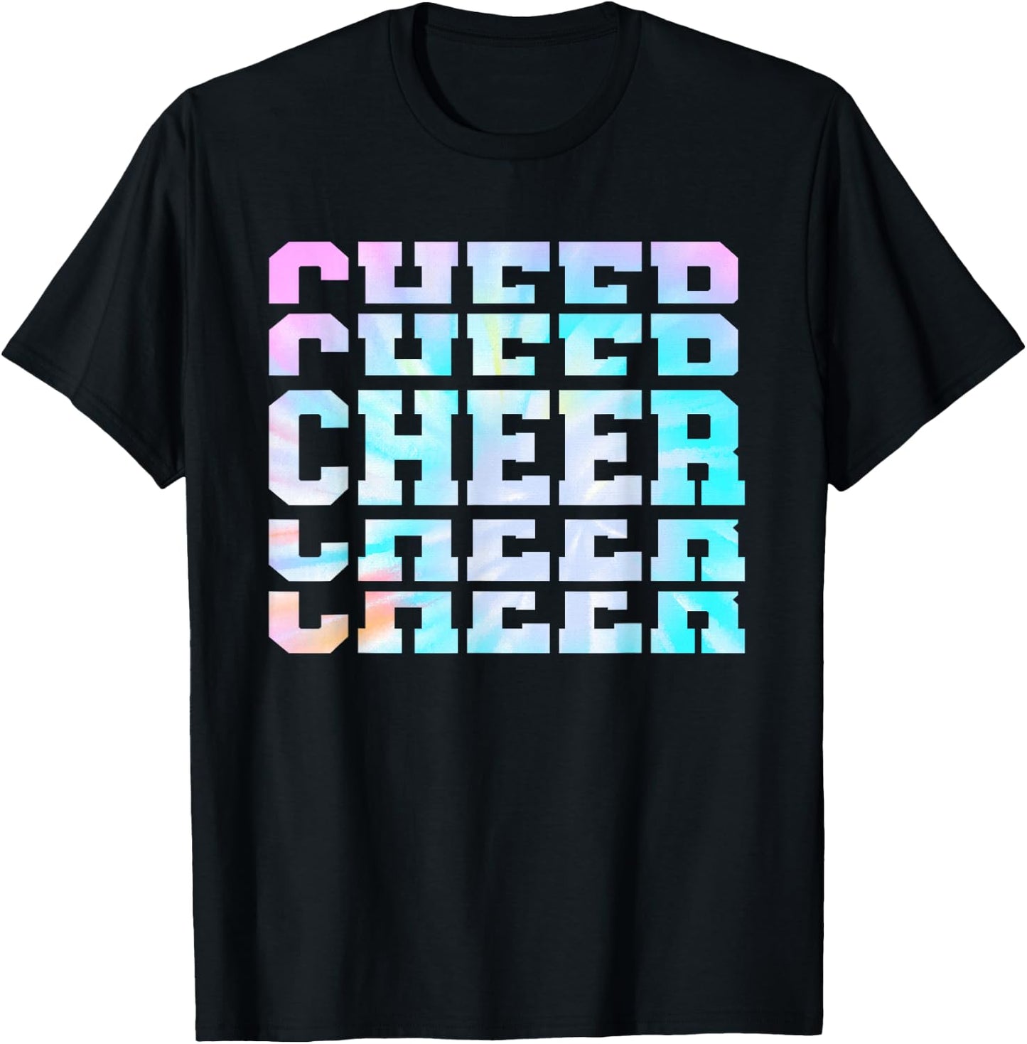 Tie Dye Cheerleading for Cheerleader Squad Girl BFF Cheer T-Shirt - T-Shirt | Black