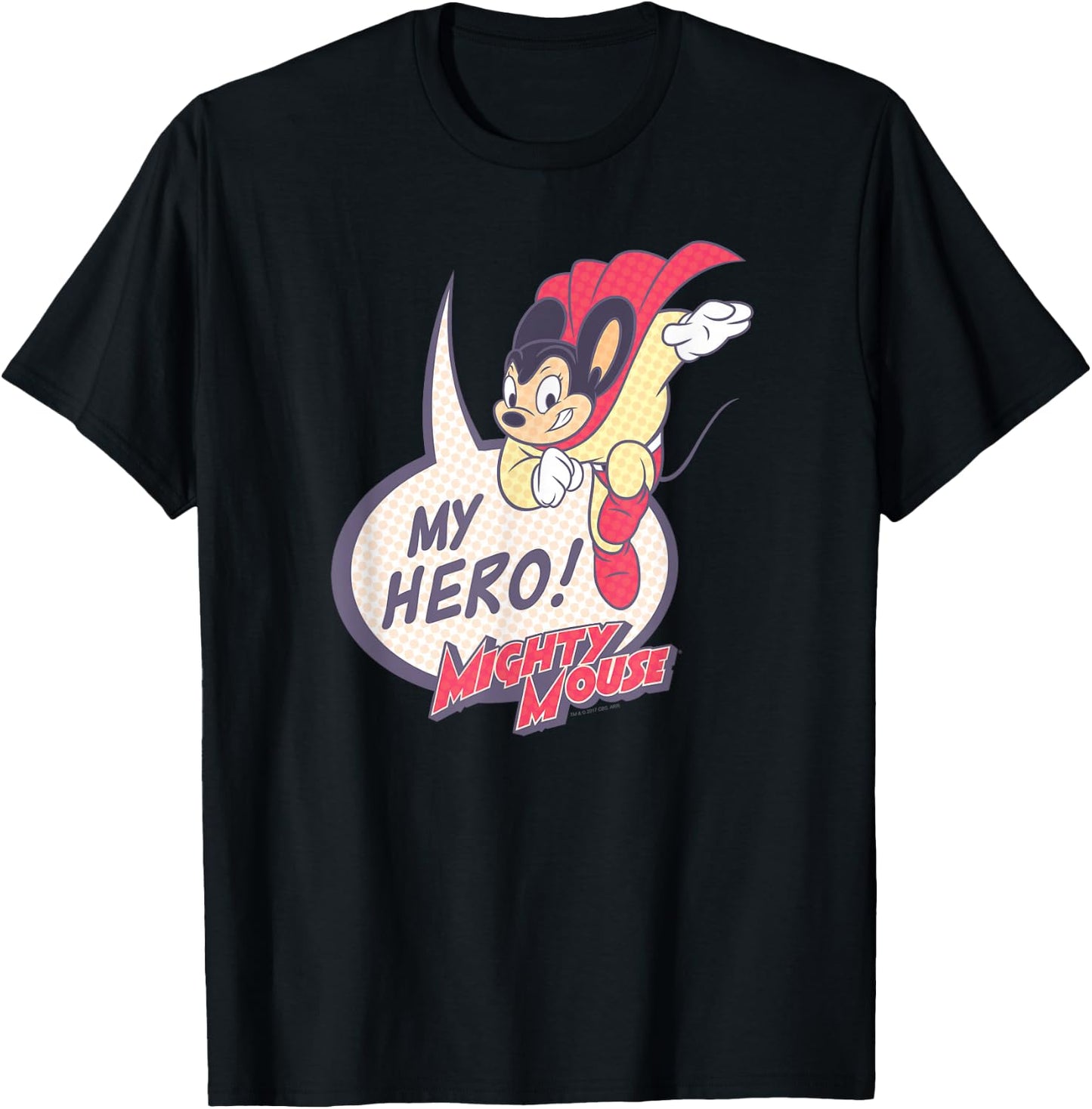 Mighty Mouse My Hero T-Shirt - T-Shirt | Black