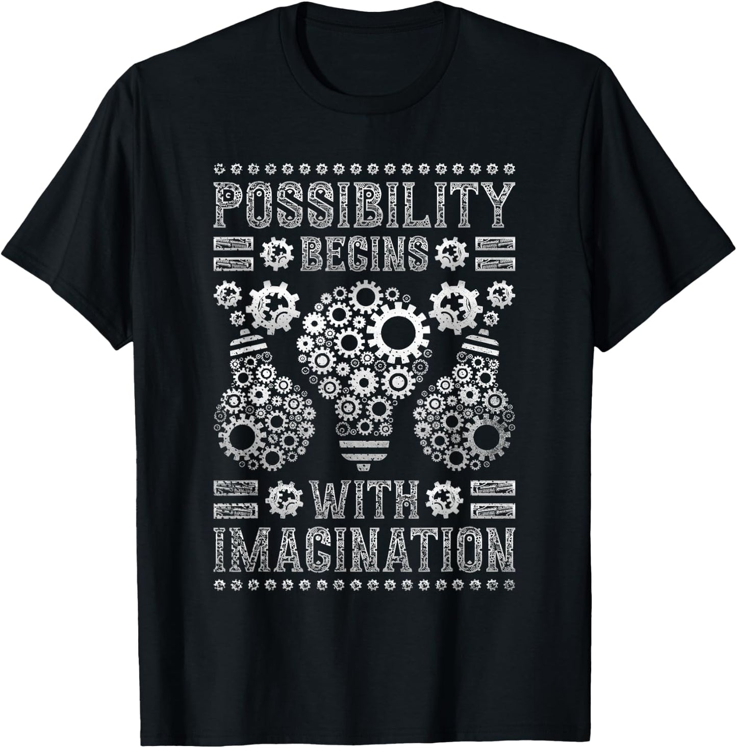 Possibility Begins With Imagination, Steampunk T-Shirt - T-Shirt | Black