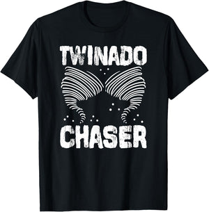 Twinado Chaser Funny Mom Dad Twin Parents T-Shirt - T-Shirt | Black