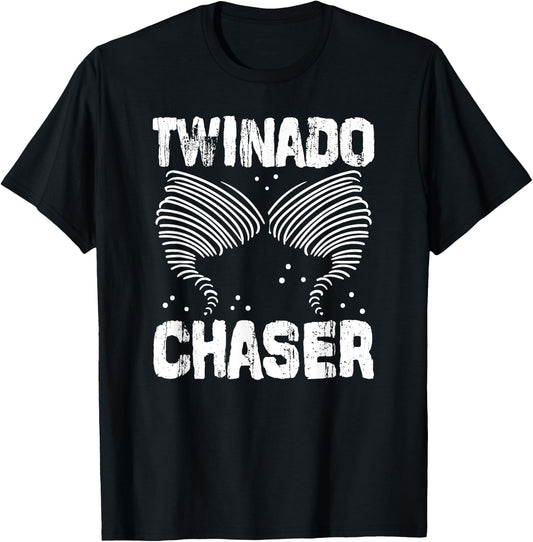 Twinado Chaser Funny Mom Dad Twin Parents T-Shirt - T-Shirt | Black