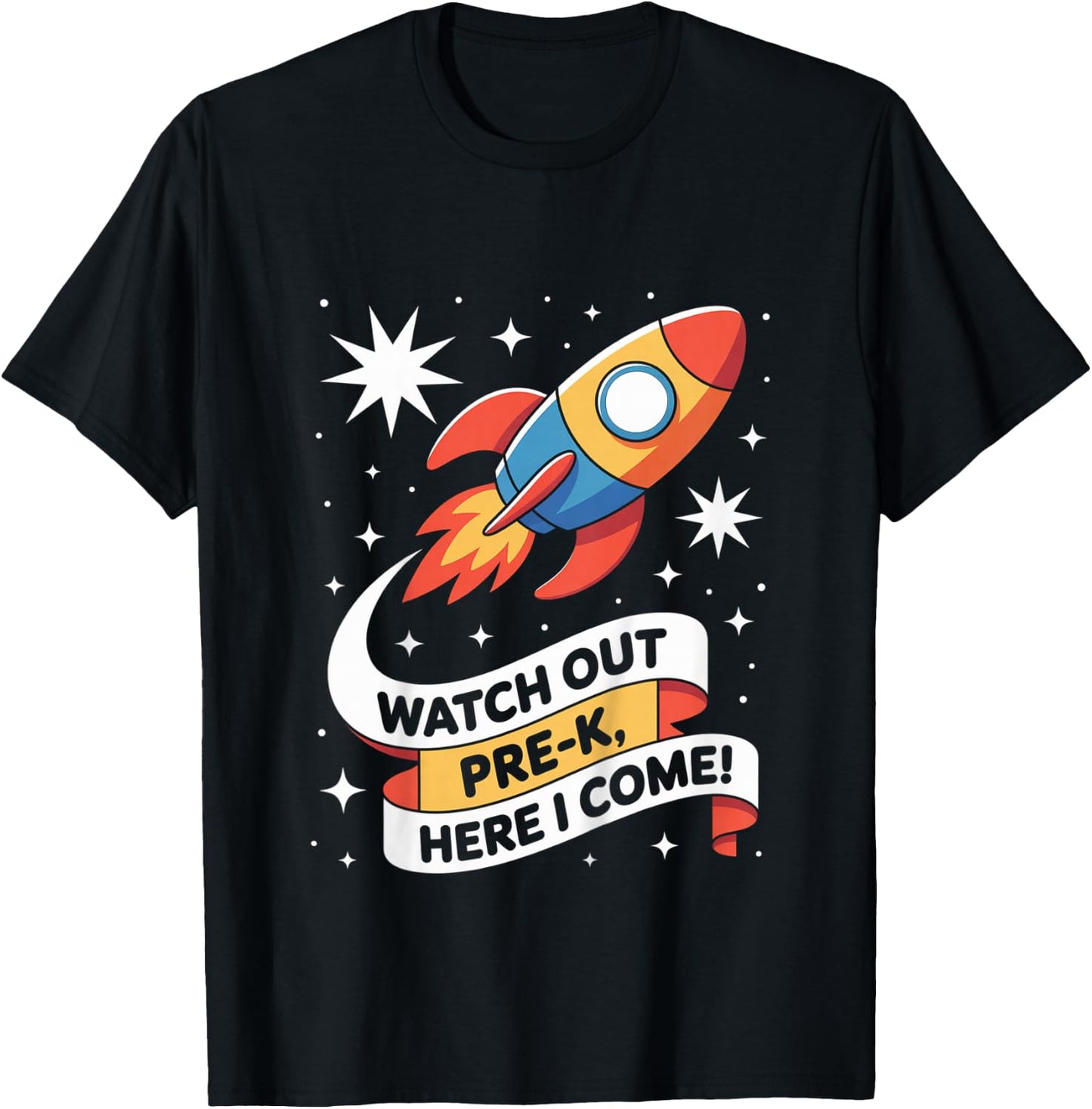 Watch Out Pre-K, Here I Come Rocket First Day of School Boys T-Shirt - T-Shirt | Black