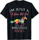 I'm Just A 9 Year Old Girl Who Loves Horses Birthday T-Shirt - T-Shirt | Black