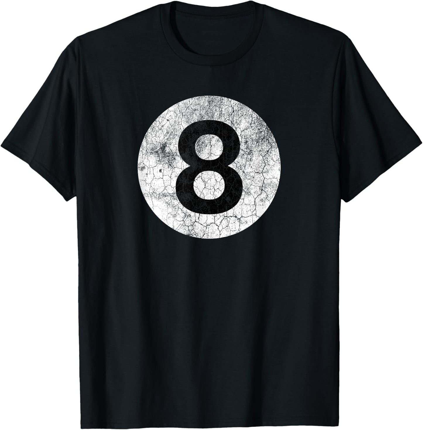 8 Ball Billiards Distressed Vintage Style Costume Eight Ball T-Shirt - T-Shirt | Black