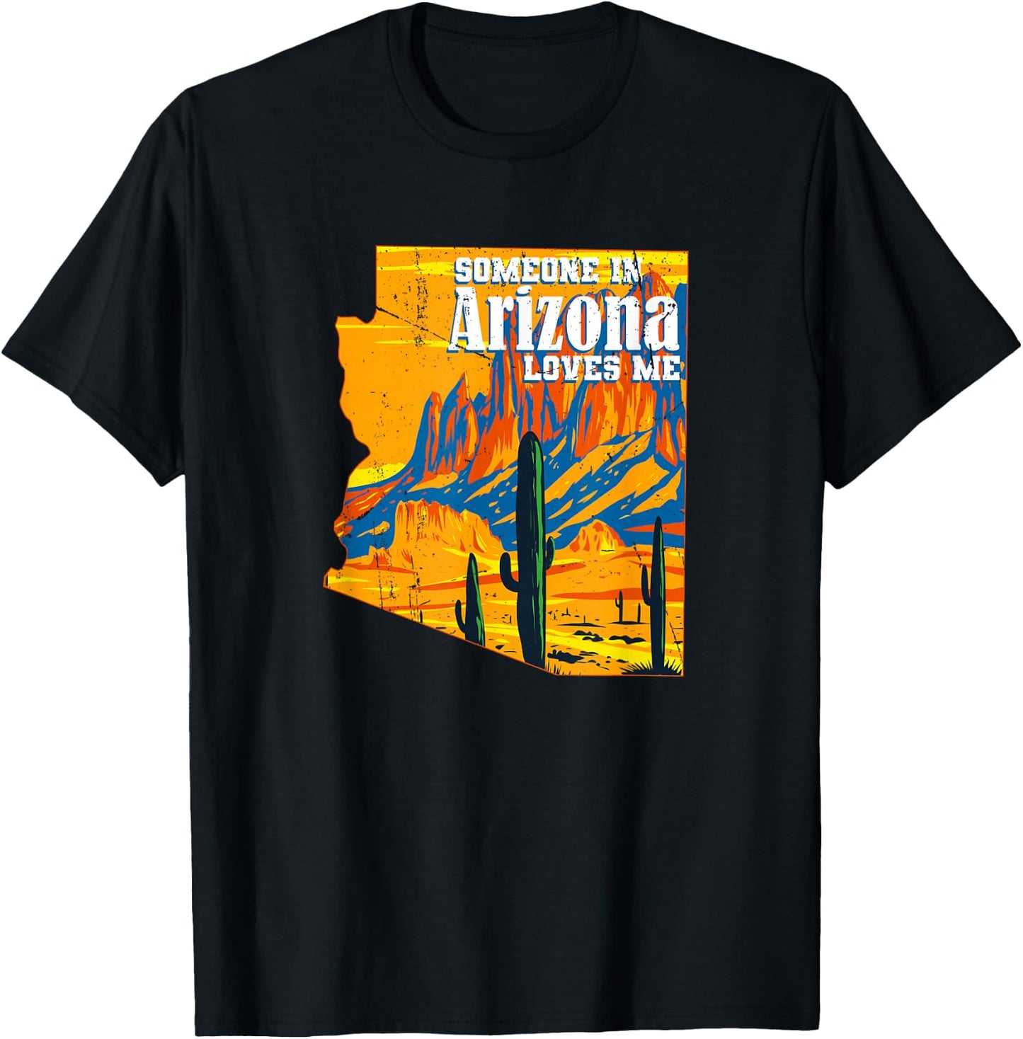Someone In Arizona Loves Me Vintage Retro US State T-Shirt - T-Shirt | Black