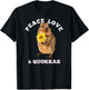 Cute kawaii quokka peace love sunflower T-Shirt - T-Shirt | Black