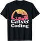 Cats and Coding Men's or Women's Cat and Coder T-Shirt - T-Shirt | Black
