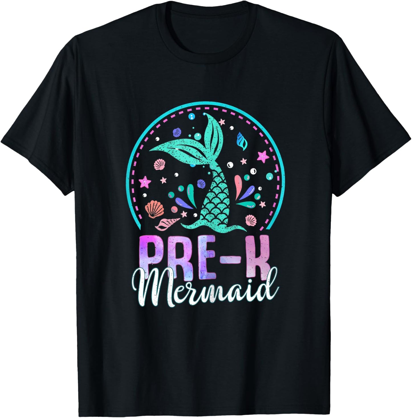 Pre Kinder Mermaid Teacher Students Girls Back To School Kid T-Shirt - T-Shirt | Black