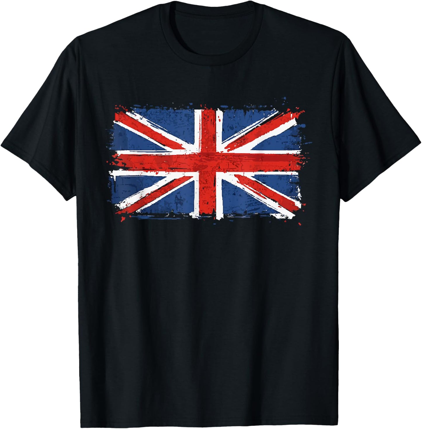 Union Jack British Flag Vintage Grunge Ripped United Kingdom T-Shirt - T-Shirt | Black