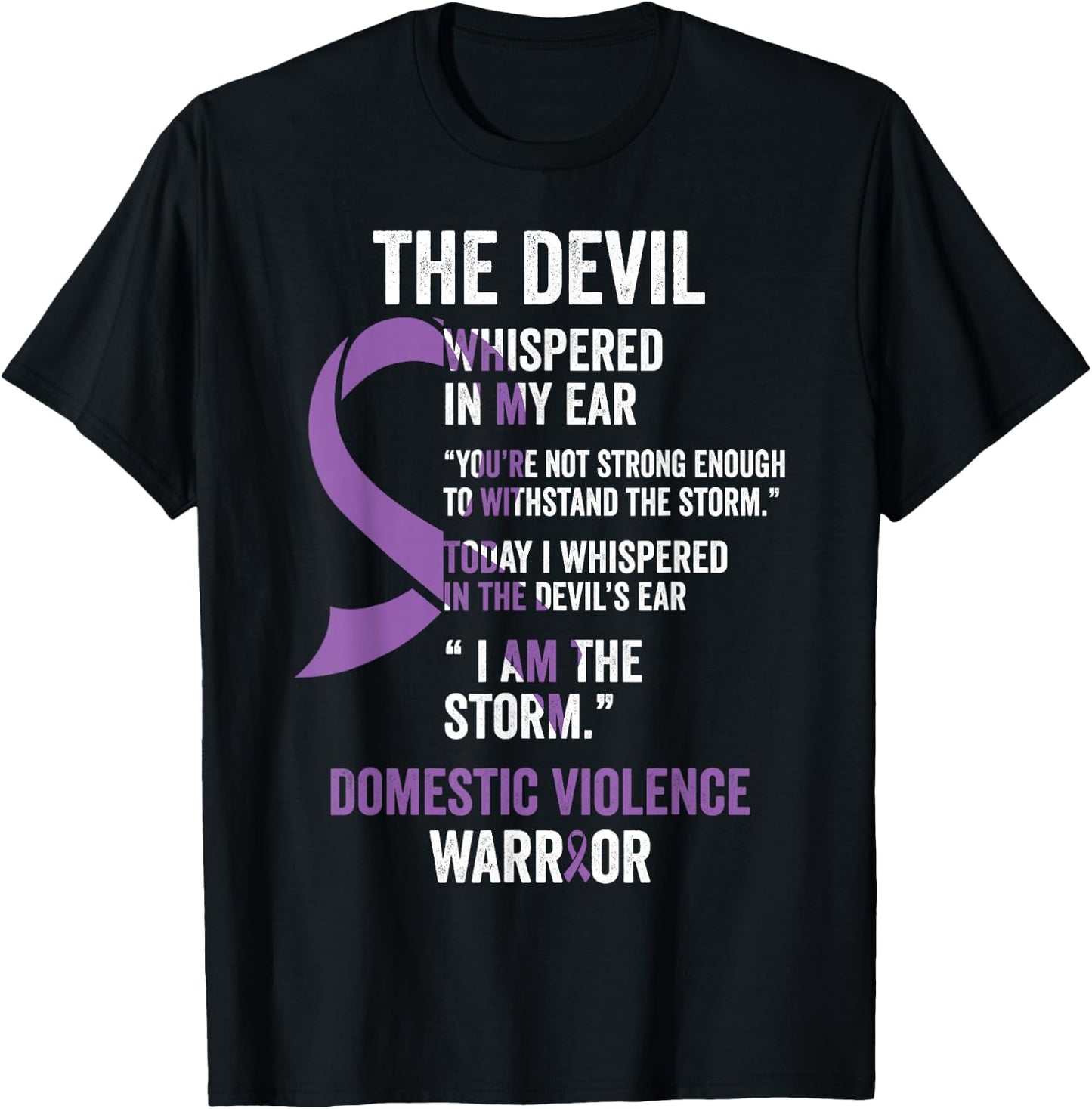The Devil- Domestic Violence Awareness Support Ribbon T-Shirt - T-Shirt | Black