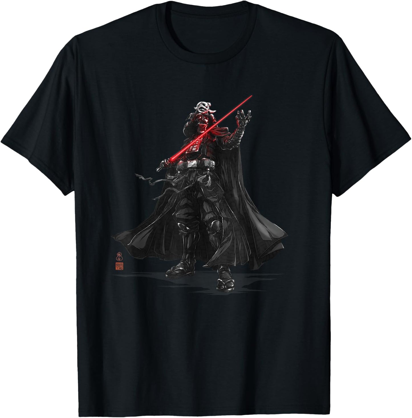 Star Wars: Visions Anime Duel Japanese Samurai Darth Vader T-Shirt - T-Shirt | Black