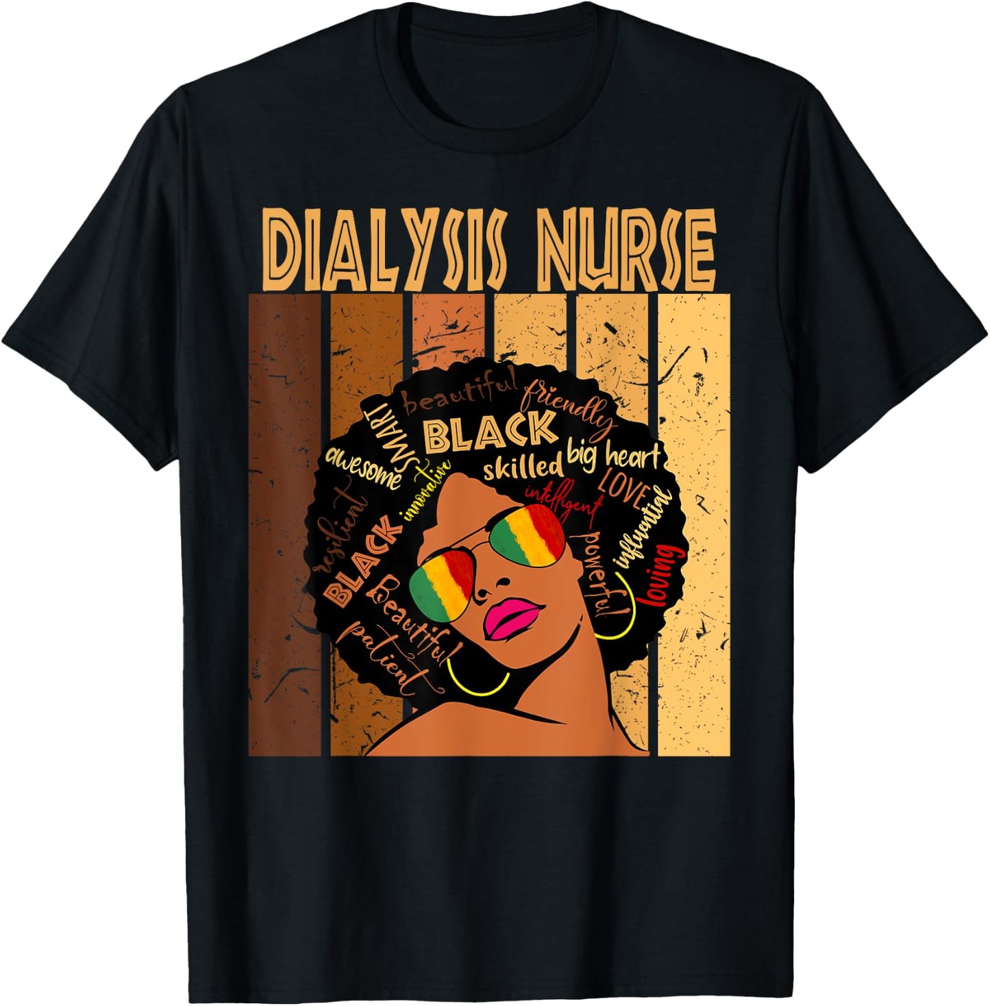 Dialysis Nurse Afro African American Black History Month T-Shirt - T-Shirt | Black