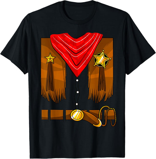 Cowboy Costume Boys Cowgirl Girls Halloween Toddler Kids Small T-Shirt - T-Shirt | Black