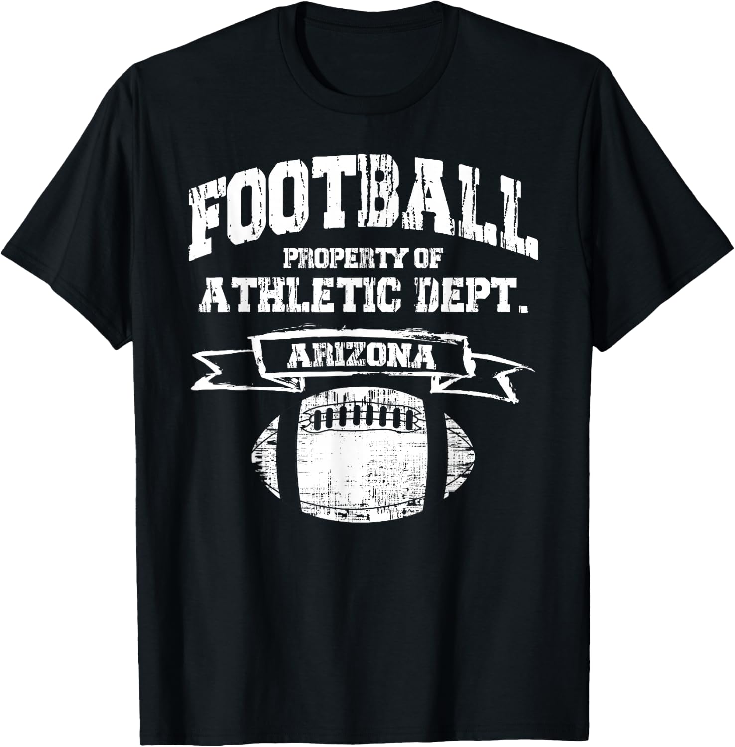 Arizona Football Property Of Athletic Dept. Retro Grunge T-Shirt - T-Shirt | Black