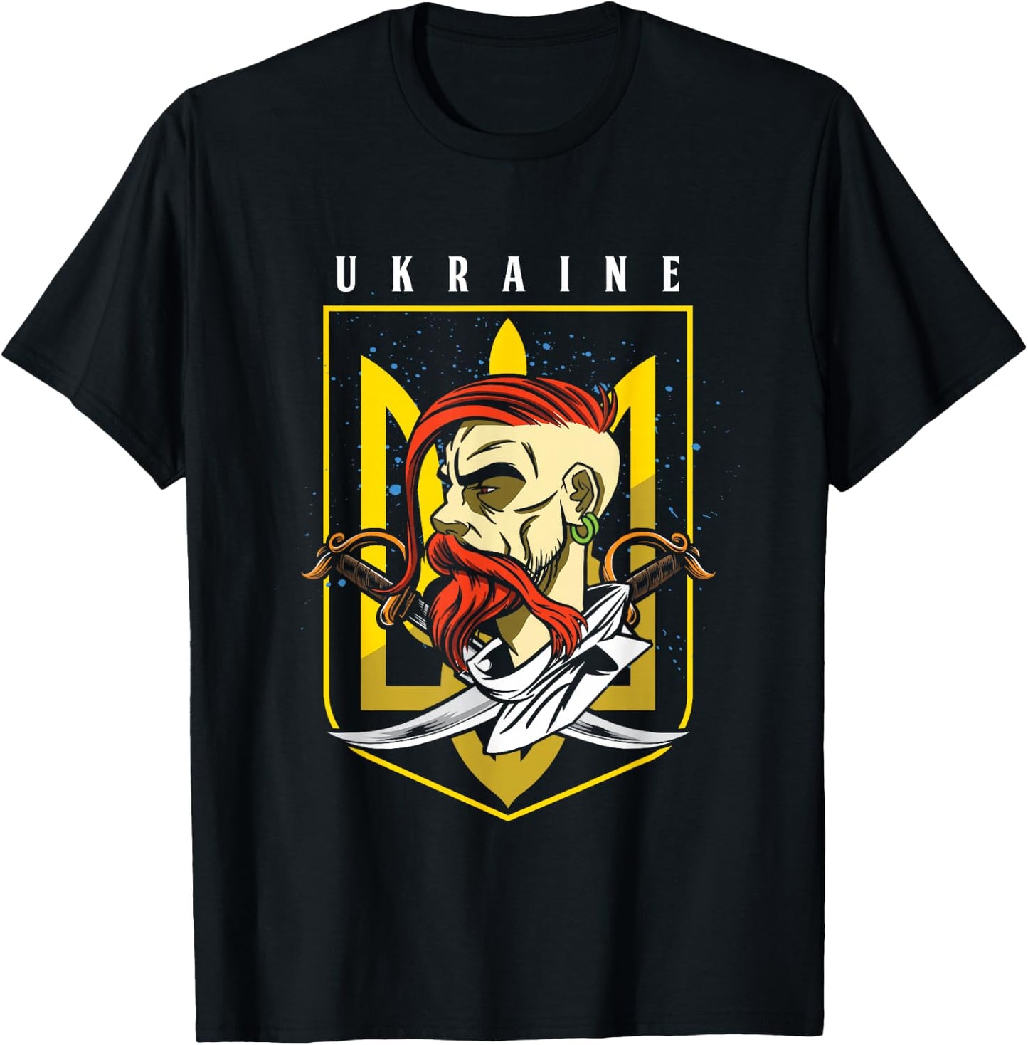 Cossack Ukrainian Kiev Homeland Country State Odessa Ukraine T-Shirt - T-Shirt | Black