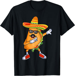 Dabbing Taco Funny Cinco de Mayo Mexican party T-Shirt - T-Shirt | Black