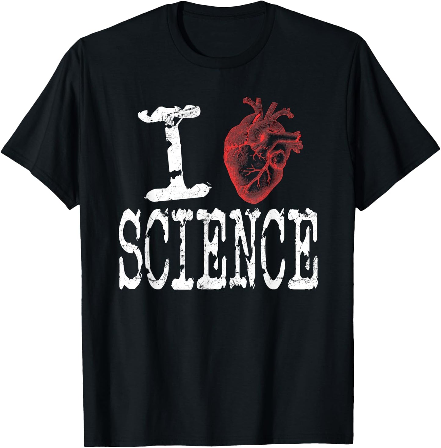 I Love Science Cool Heart Graphic, Awesome Science Lover T-Shirt - T-Shirt | Black