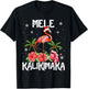 Mele Kalikimaka Merry Xmas Light Santa Hawaiian Flamingo T-Shirt - T-Shirt | Black