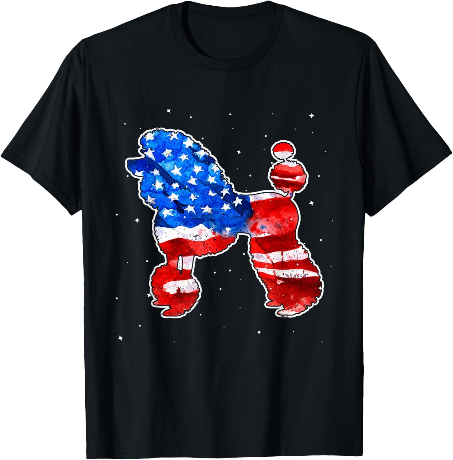Poodle Tie Dye American Flag Patriotic 4th Of July Kids Men T-Shirt - T-Shirt | Black