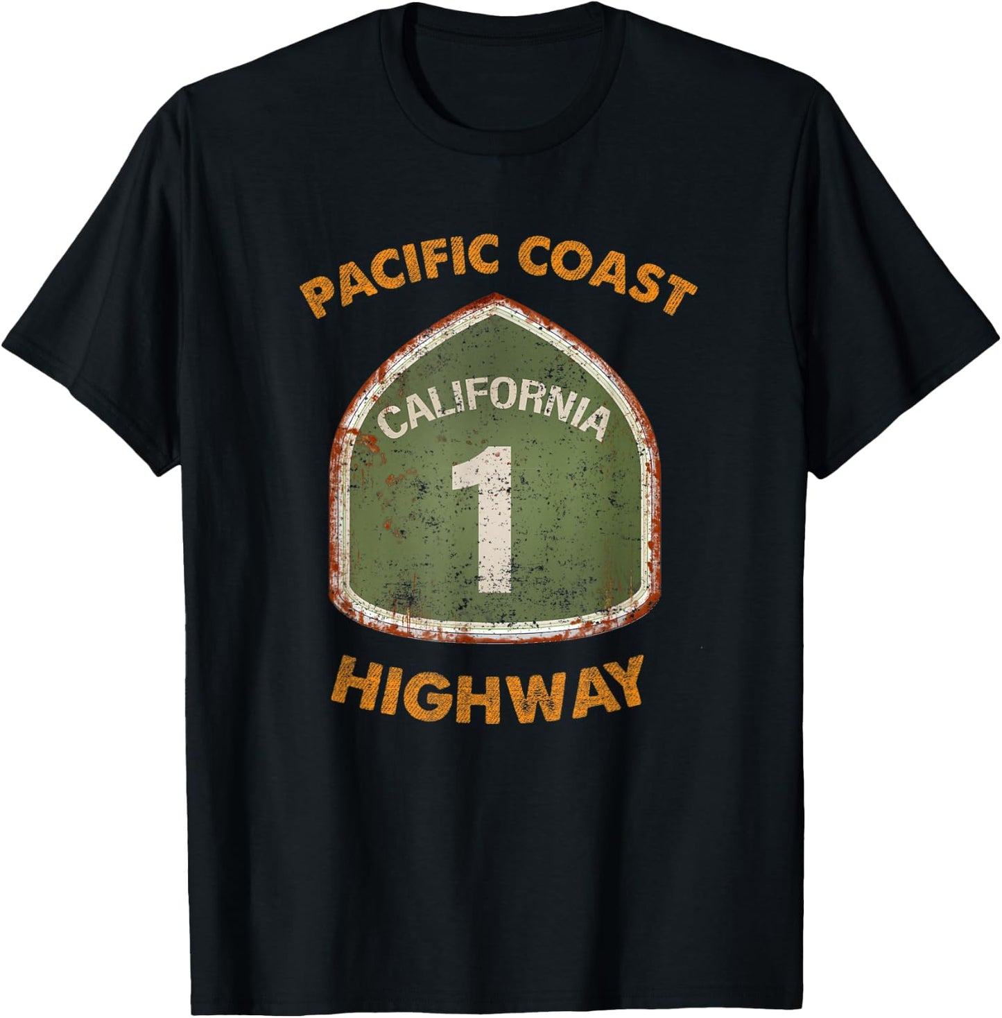 Pacific Coast Highway Route 1 Cali Gift California Souvenir T-Shirt - T-Shirt | Black