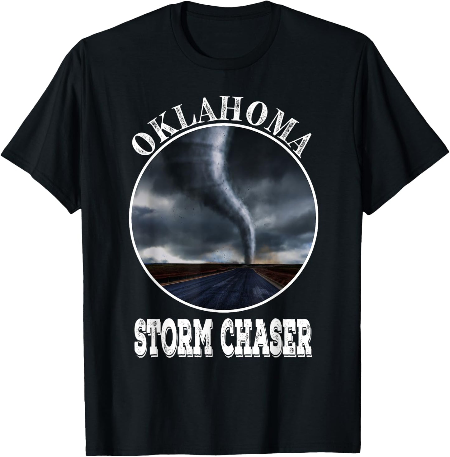 Oklahoma Storm Chaser Tornado Hurricane Rain Men Women Youth T-Shirt - T-Shirt | Black