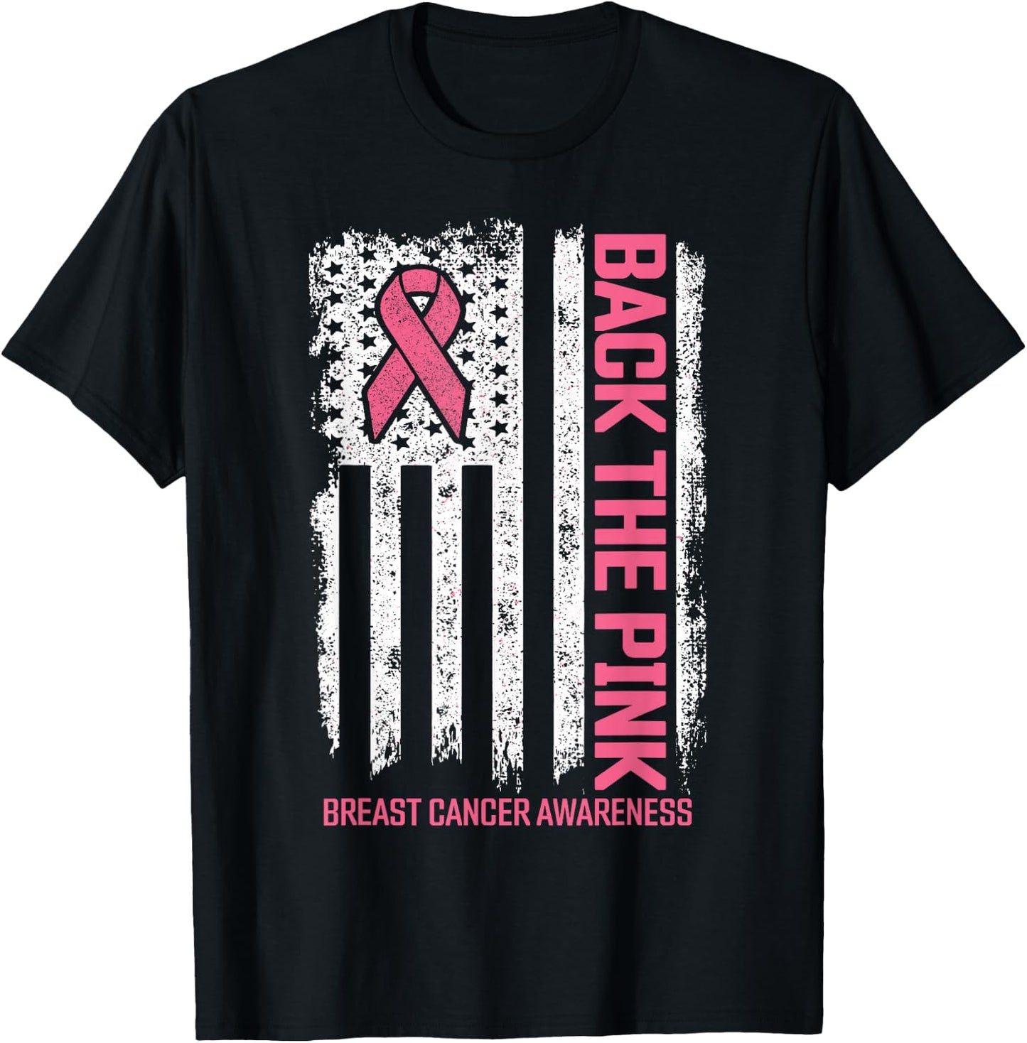 Breast Cancer Awareness Shirts Back the Pink Breast Cancer T-Shirt - T-Shirt | Black