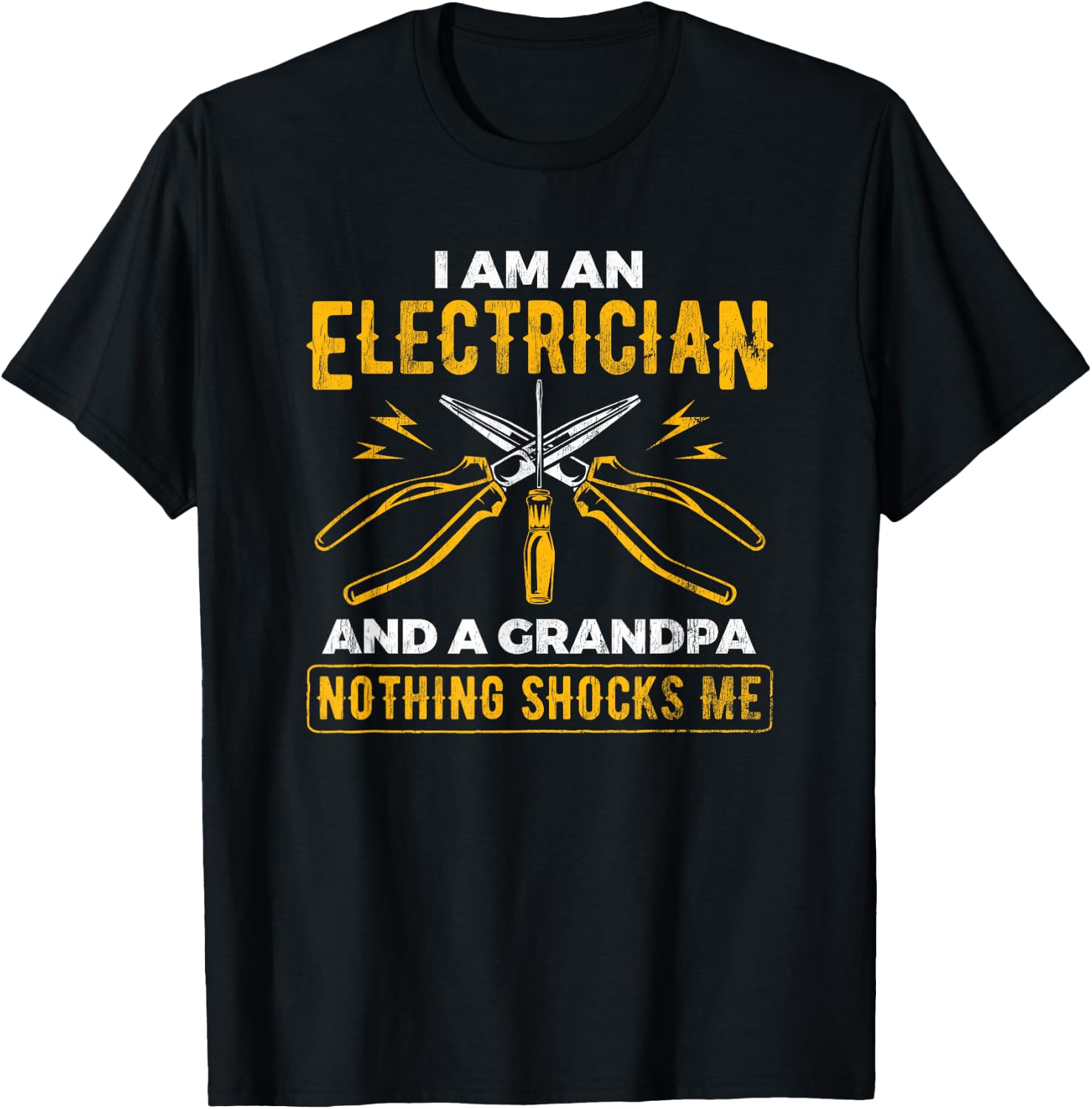 Grandpa Nothing Scares Me Electricity Electrician T-Shirt - T-Shirt | Black