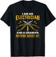Grandpa Nothing Scares Me Electricity Electrician T-Shirt - T-Shirt | Black
