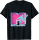 Classic MTV Pink and Blue Neon Logo T- Shirts T-Shirt - T-Shirt | Black