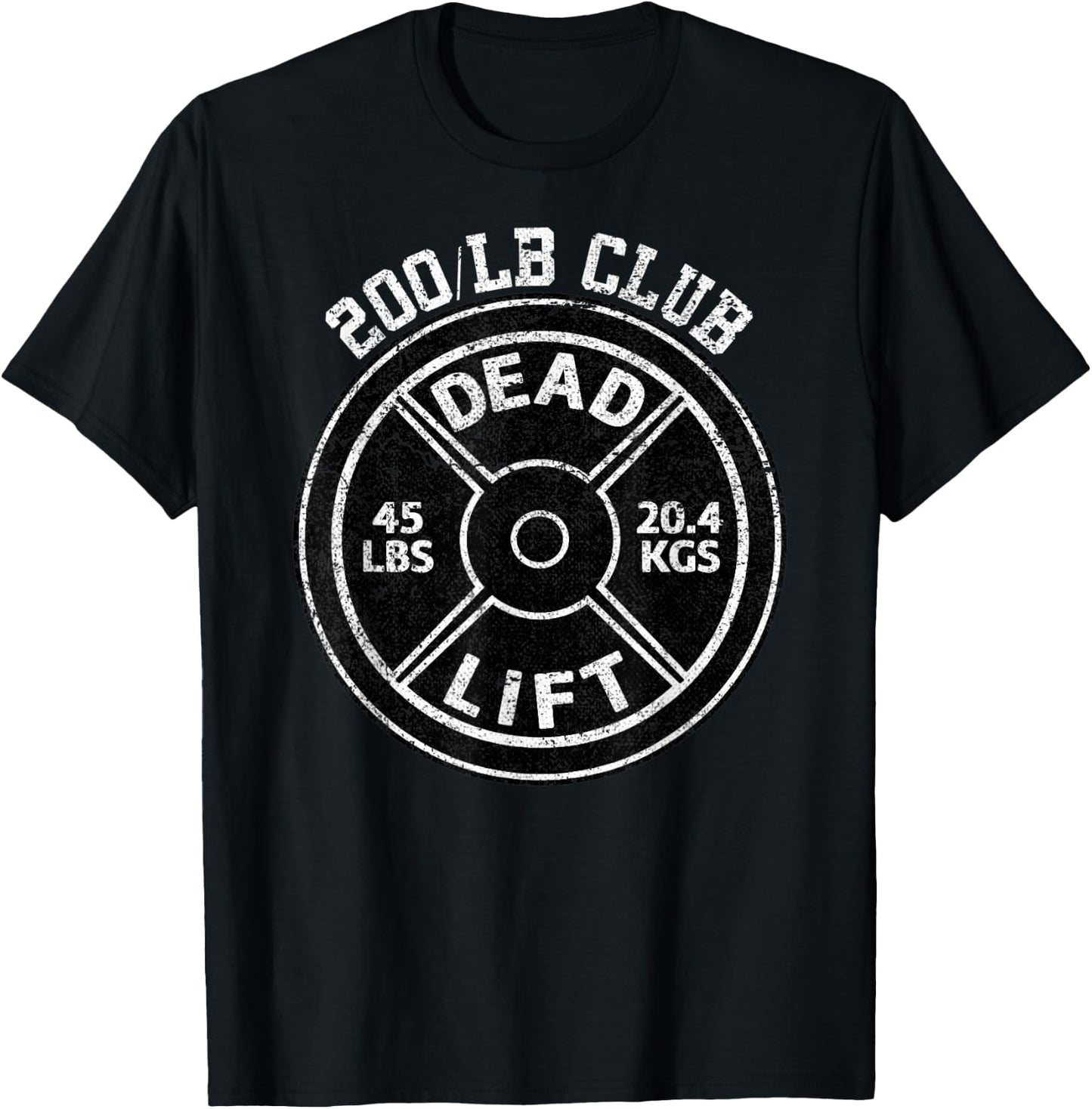 200 Lbs Pound Dead Lift Club Gym Weightlifting Powerlift T-Shirt - T-Shirt | Black