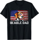 Patriotic Beagle Dad American Flag 4th Of July Men T-Shirt - T-Shirt | Black