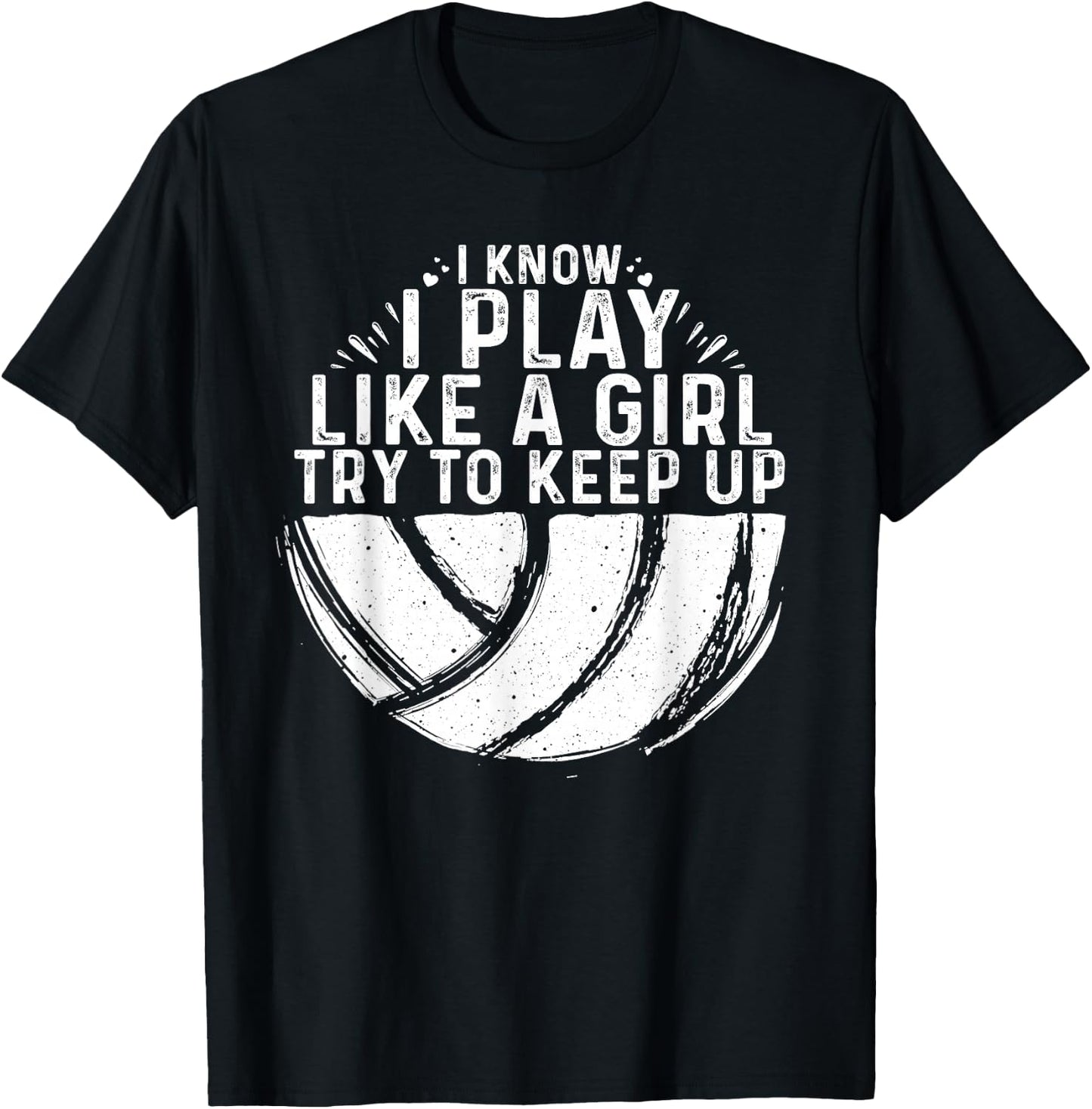 Funny Volleyball Design Girls Women Youth Teen Sports Lovers T-Shirt - T-Shirt | Black