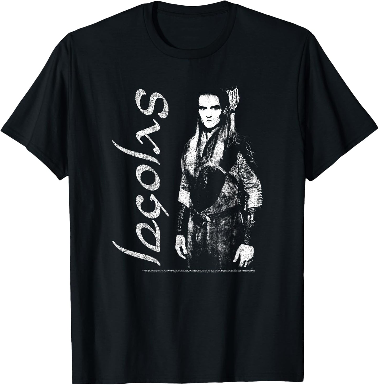 Lord of The Rings Legolas Distressed Poster T-Shirt - T-Shirt | Black